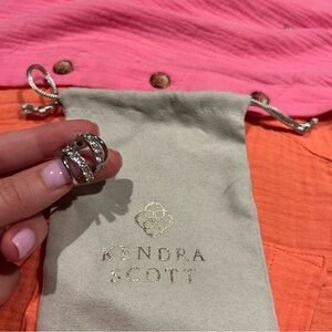 Kendra Scott Livy Silver Crystal Hoop Earrings